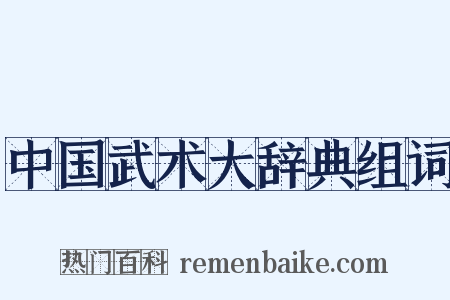 中国武术大辞典组词是什么意思的图片